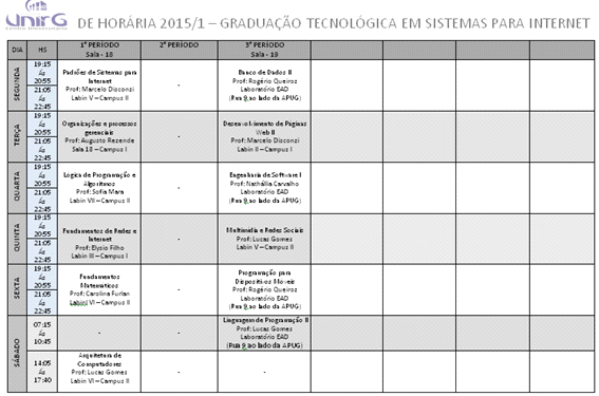 horario