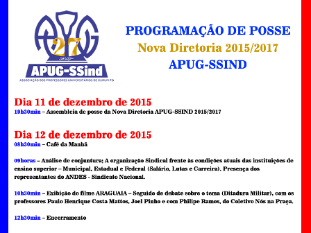 Programação de Posse 2015